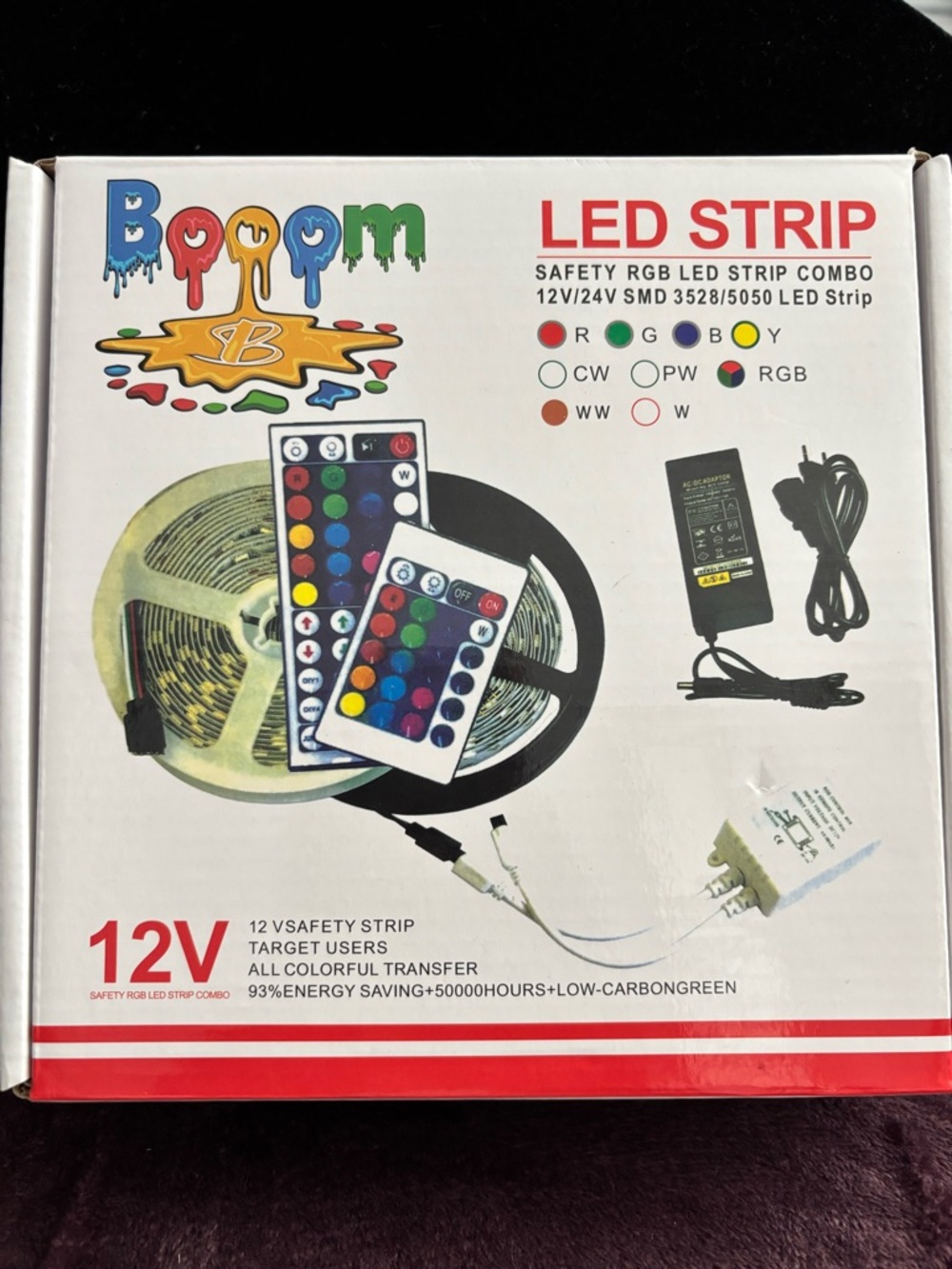 BOOOM LED STRIP 12V RGB LED Strip Kit with Remote - Multicolor